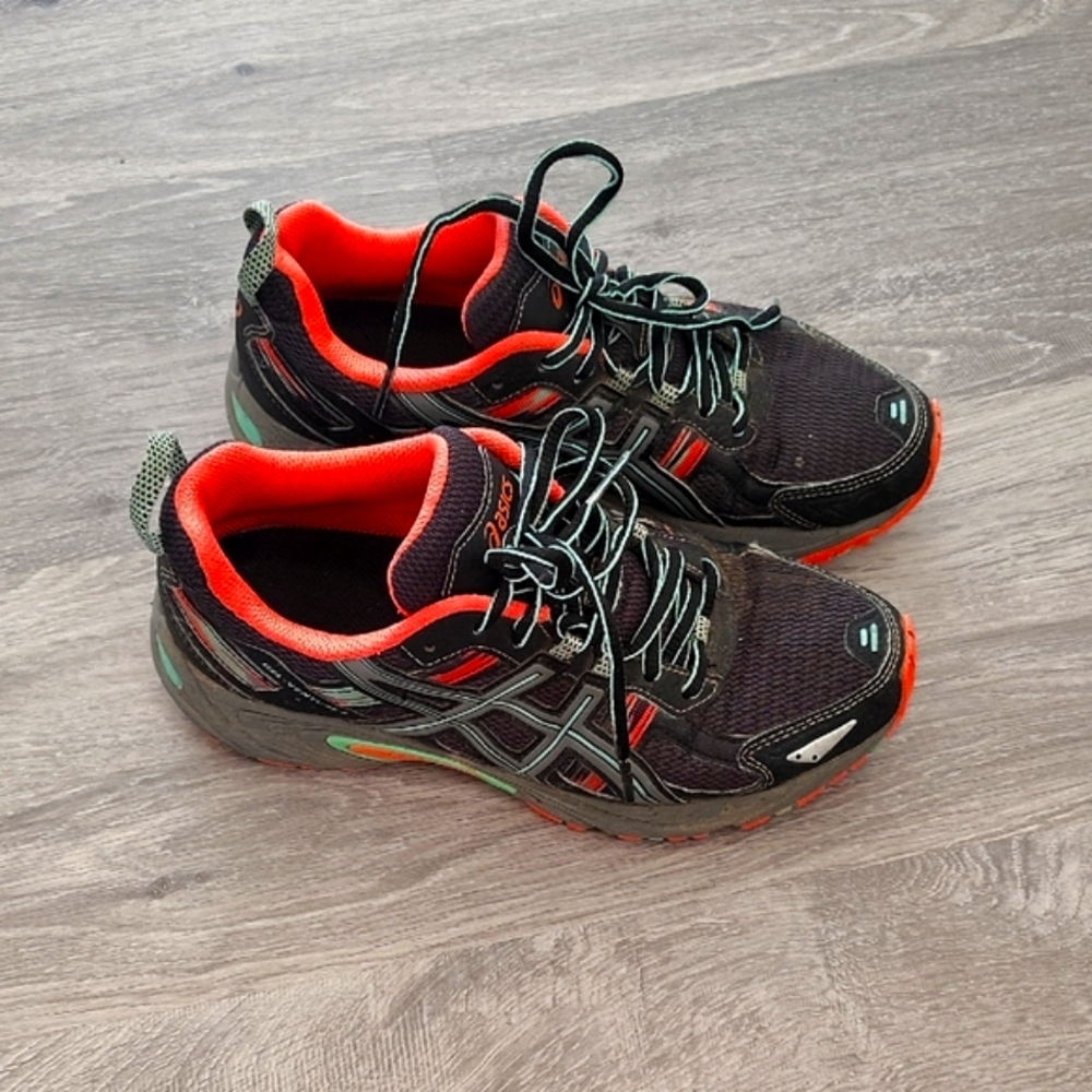 Asics Black and Pink Sneakers Rugged Outdoor Performance